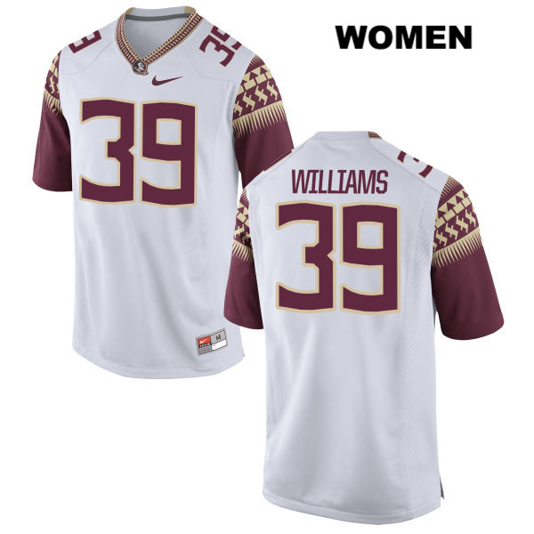 Women's NCAA Nike Florida State Seminoles #39 Claudio Williams College White Stitched Authentic Football Jersey OAP8669IG